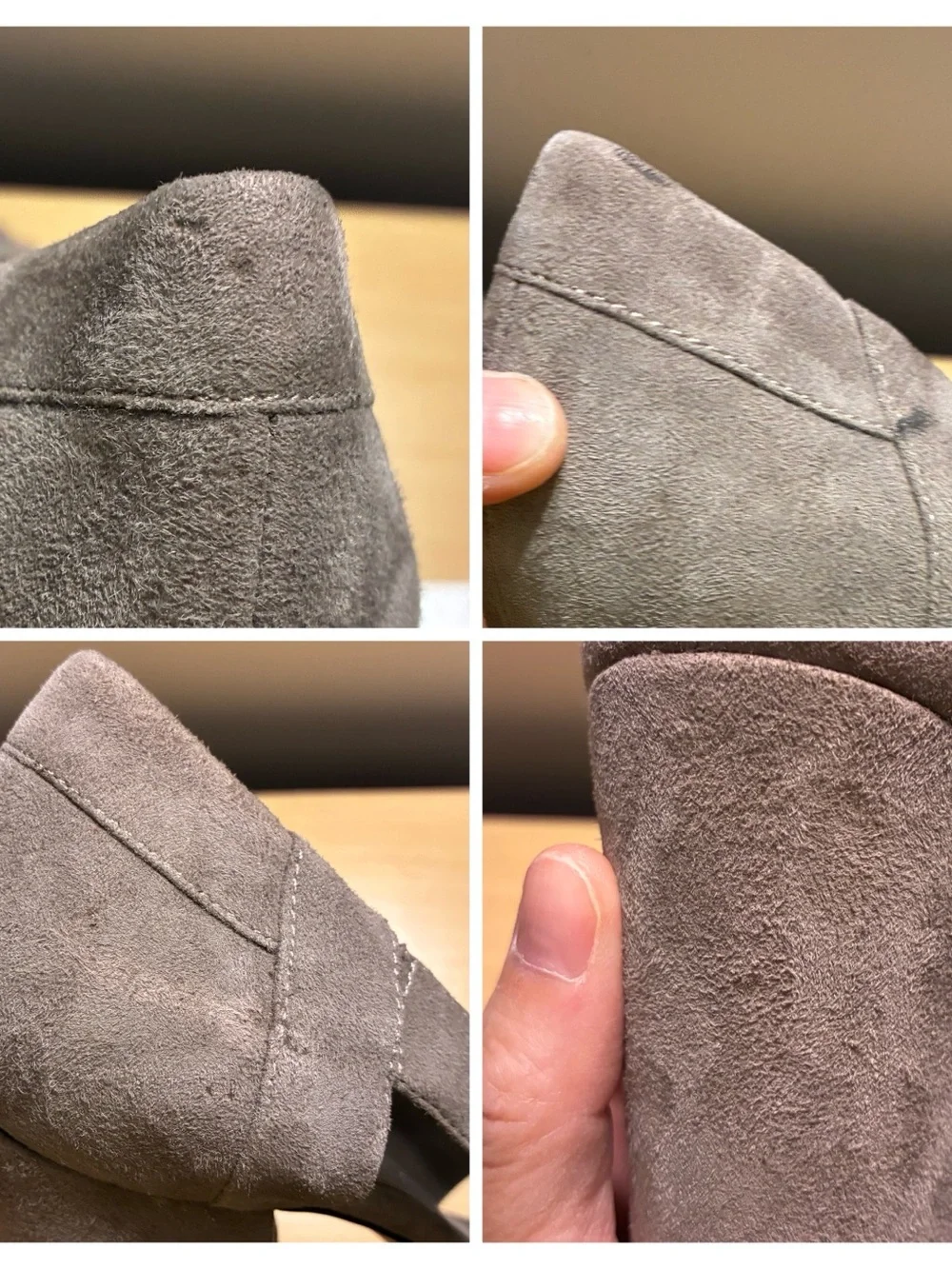 Nine West Grey Suede Chunky Platform Heels Size 10.5